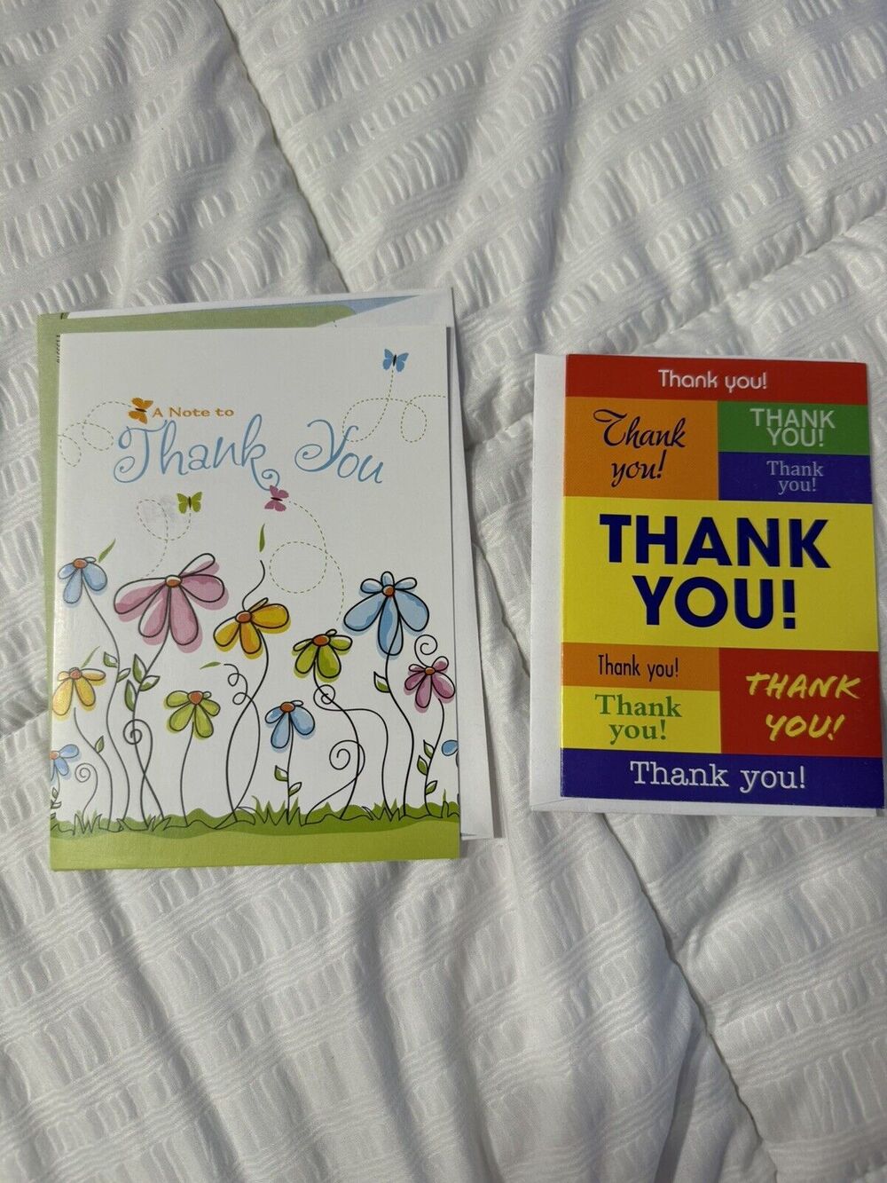 Lot of 2 Thank You Cards Greeting New